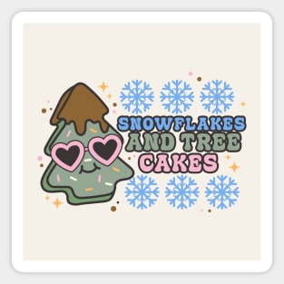 Snowflakes And Tree Cakes Magnet